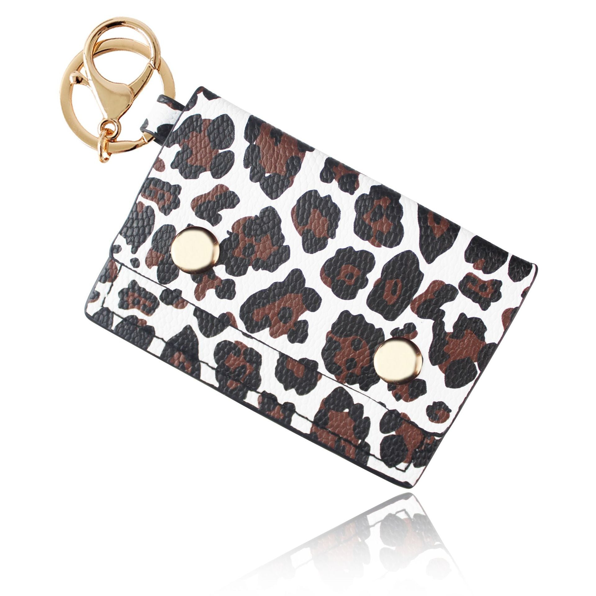 Wholesale Leopard Leather PU Zero Wallet Card Bag Keychain
